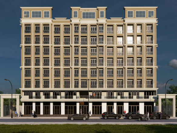 Baug-E-Suraiyya front view featuring two 7-storey residential towers with spacious 2 & 3 BHK apartments in Bhiwandi