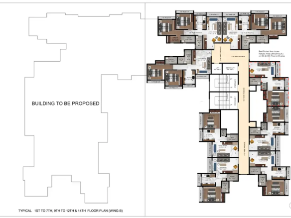 Olivia Bliss Kalher 1BHK Floor Plan and Dimensions