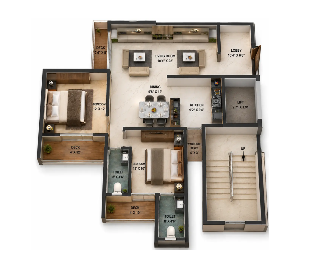 Mahavir_Residency_2BHK_flat_layout2 Mahavir Residency premium 2 and 3 BHK apartments in Bhiwandi