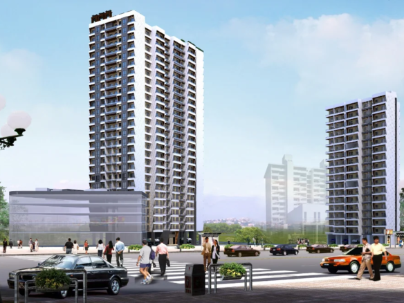 Siyara Fortune high rise twin towers elevation in Narpoli Bhiwandi by Shakti Group