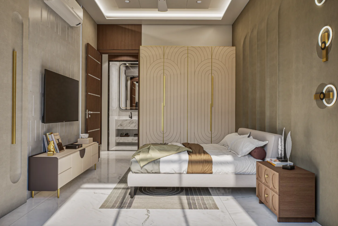 Spacious bedroom interior of 1 BHK flat at Siyara Fortune Narpoli Bhiwandi