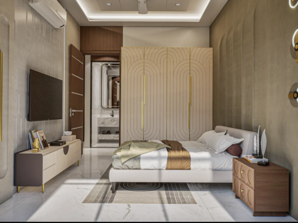 Spacious bedroom interior of 1 BHK flat at Siyara Fortune Narpoli Bhiwandi