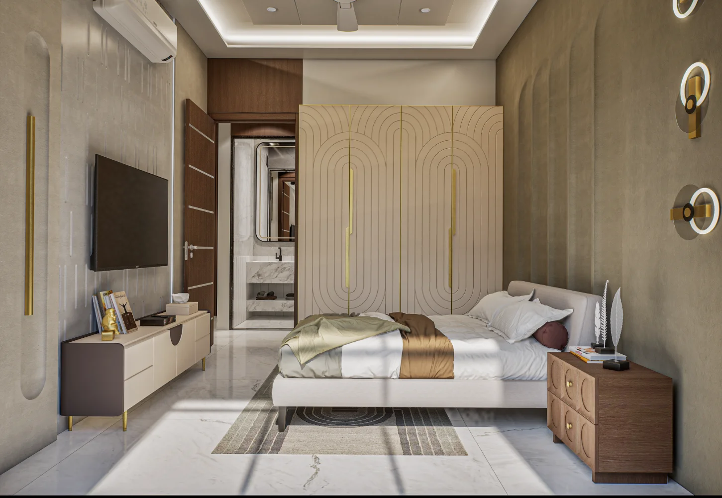 Spacious bedroom interior of 1 BHK flat at Siyara Fortune Narpoli Bhiwandi