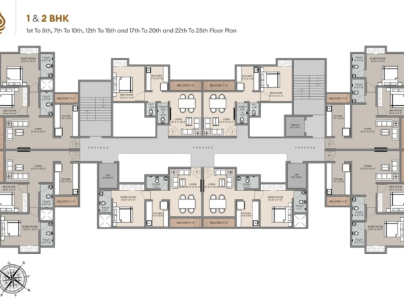 1 BHK flat floor plan layout at Siyara Avantika Bhiwandi Kalyan Bypass