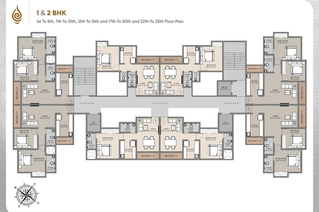 1 BHK flat floor plan layout at Siyara Avantika Bhiwandi Kalyan Bypass